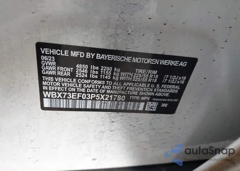 2023 BMW X1 xDrive28I z USA, uszkodzony, nr VIN WBX73EF03P5X21780